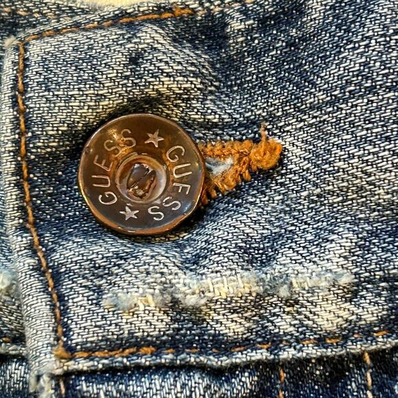 Vintage Guess Premium Blue Jeans Embroidered Mens 33 Limited Edition Made in USA - Picture 8 of 15